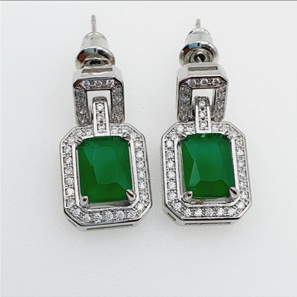 The Oz Drop 925 Emerald green estate inspired 925 silver - Picture 15 of 16